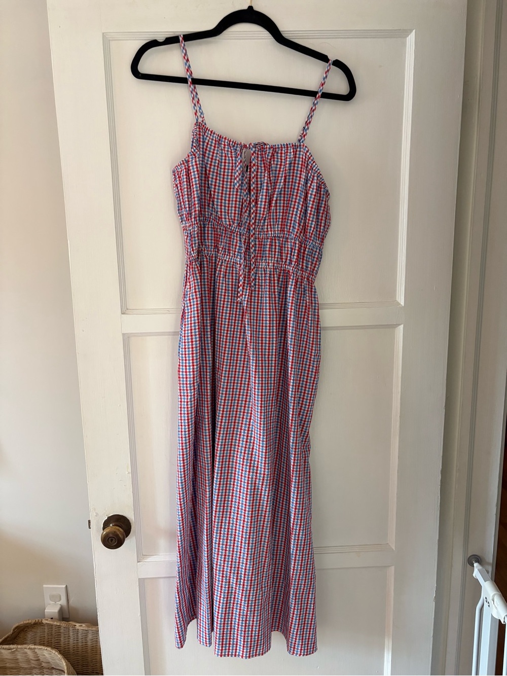 Universal Thread Red and Blue Gingham Maxi Dress